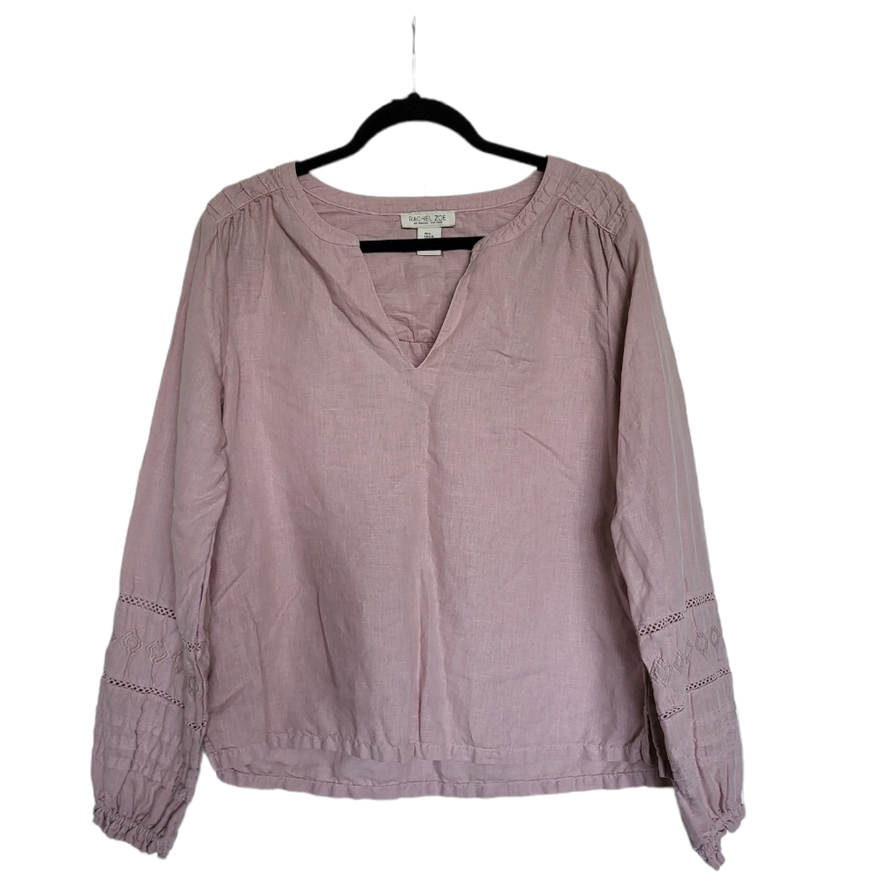 Rachel Zoe Linen-Blend Long-Sleeves Blouse Size Large BNWT